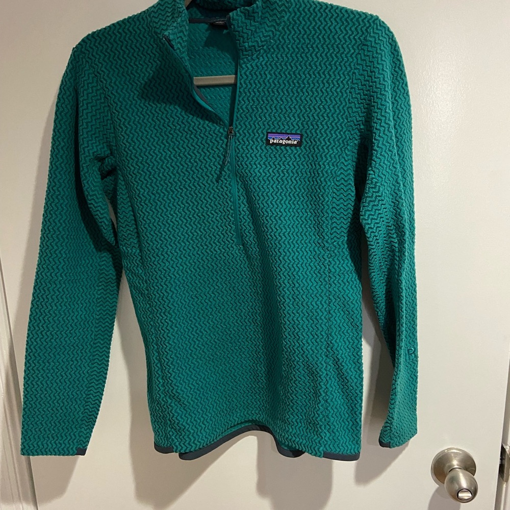 Patagonia Teal Zigzag Fleece Pullover
